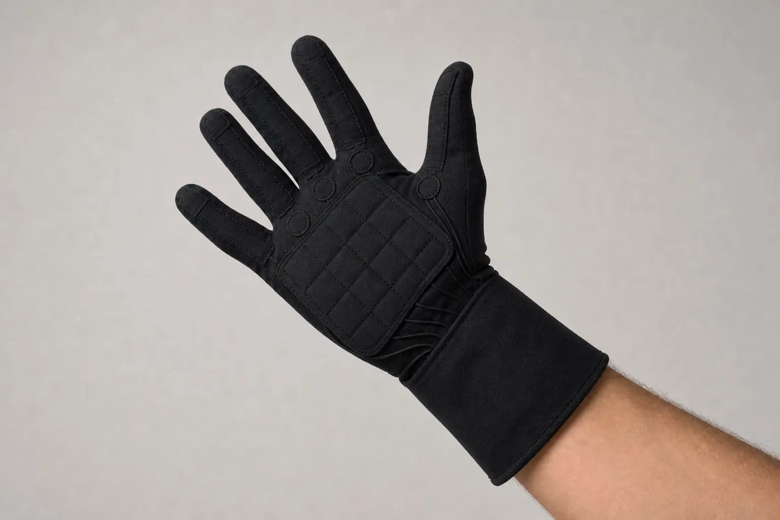 Fabric-covered glove palm